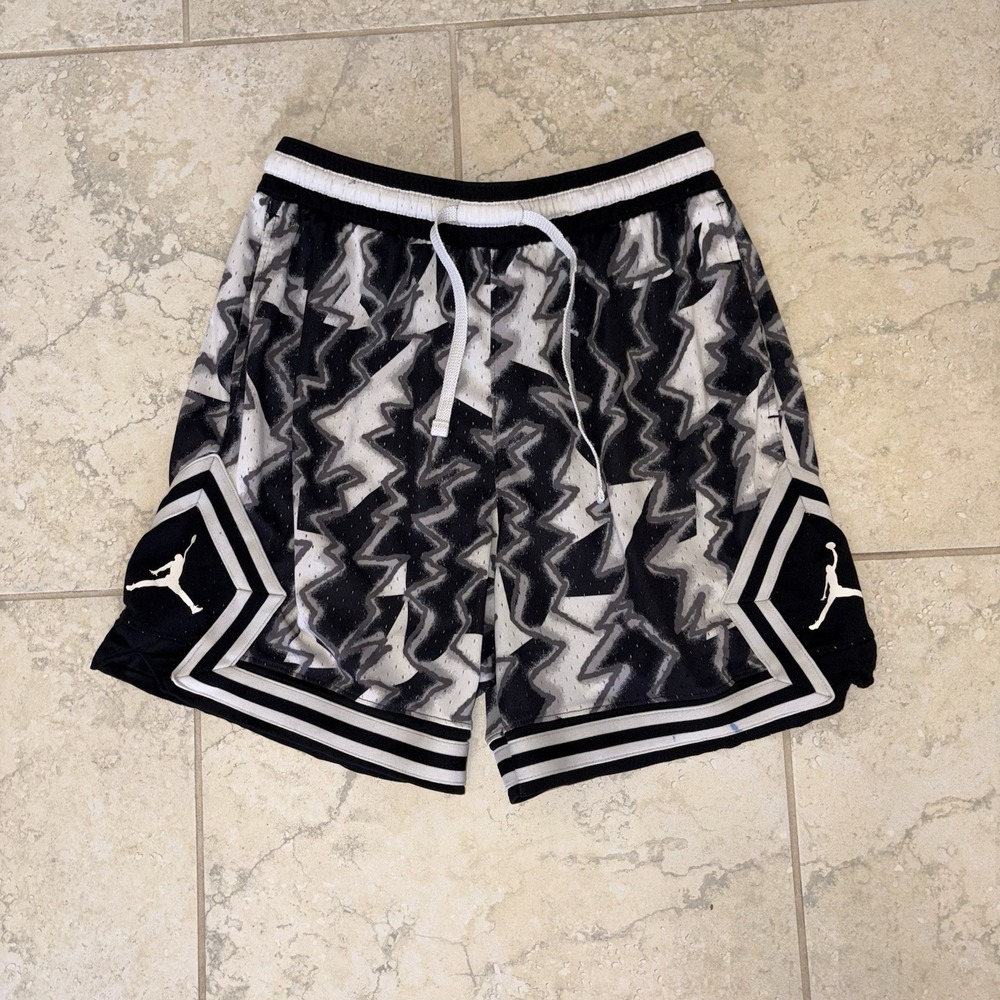 Jordan Breakfast Club Basketball Shorts AOP Black White Print Men's XL